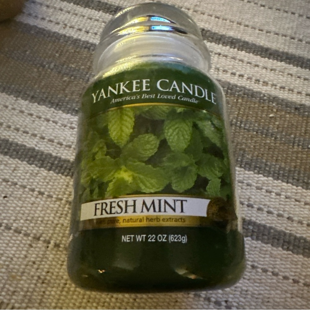 Yankee Candle Fresh Mint Jar Candle - Deep Green